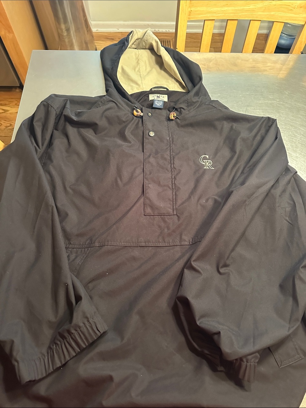 Cutter & Buck Black Hooded Pullover Windbreaker